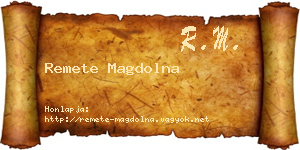 Remete Magdolna névjegykártya